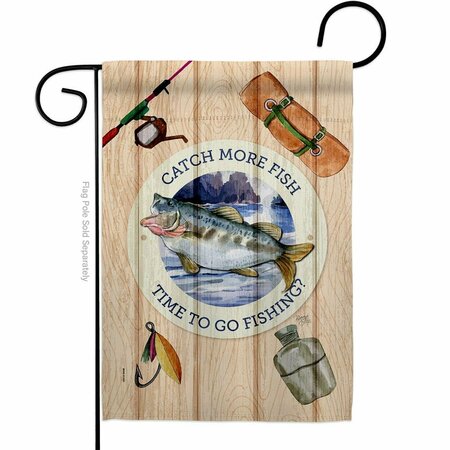 PATIO TRASERO Catch Fish Sports Fishing 13 x 18.5 in. Double-Sided Decorative Vertical Garden Flags for PA3955660